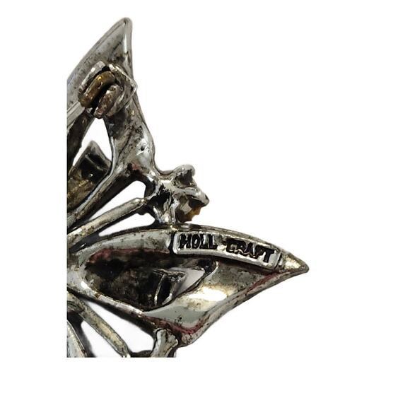 Vintage Hollycraft Crystal and Cabochon Star Brooch - Picture 9 of 11